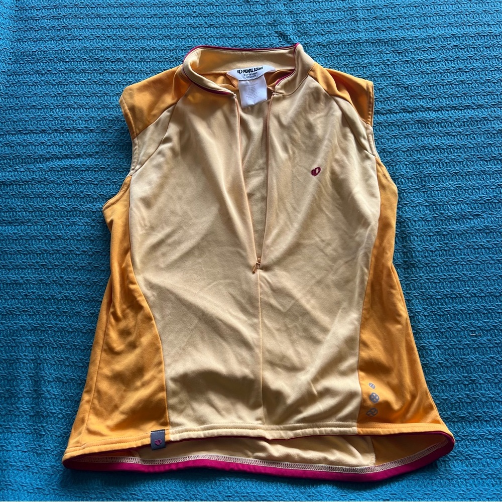 Pearl Izumi Women's Orange and Cream Cycling Top